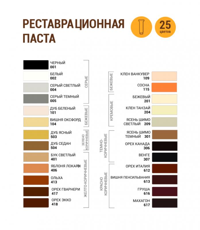 Палитра цветов - реставрационная паста